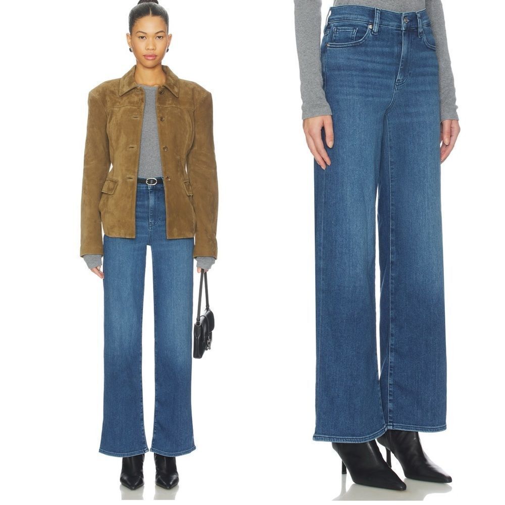 FRAME LE Slim Palazzo Wide Leg jeans in “Bixby” dark wash